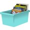 Storex Storage Bin, Plastic, Teal, 2 PK 61478U06C - alternate 4